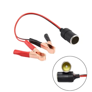 Adapterkabel mit Krokodilklemmen: Zigarettenanzünderbuchse Batterie 12V 24V - Bild 1 von 9