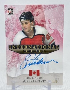 2015-16 ITG SUPERLATIVE Eric Lindros #ed /3 INTERNATIONAL ICE AUTO SSP HOF - Picture 1 of 8