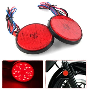 12V 55mm Round Car Brake Tail Fog Light LED Trailer Truck Van Bus Motorcycle Red - Picture 1 of 8