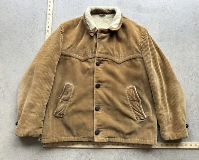Chaqueta Forrada Sherpa Acrílico Creslan Pana Marrón Pesada Great Western De Colección Foto 1 de 4