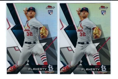 Jack Flaherty 2x 2018 Topps Finest #14 RC Refractors Lot ROY St Louis Cardinals - Image 1 of 2
