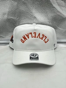 Cleveland Browns NFL '47 White Reversed Script Hitch Snapback Adjustable Hat - Picture 1 of 5