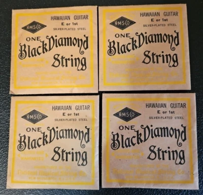 1930-е ЧЕРНЫЕ АЛМАЗНЫЕ СТРУНЫ Винтажная Одиночная Гитара E 1-я Сталь 739 ЗАПЕЧАТАННАЯ - Изображение 1 из 2