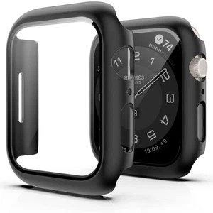 Funda protectora de pantalla dura parachoques para Apple Watch SE 2022 44 mm, negra EE. UU. - Imagen 1 de 13