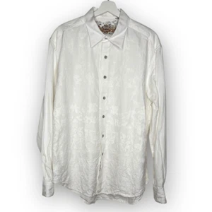 Robert Graham Linen Cotton White Textured Long Sleeve Button Up Shirt Men’s XL - Picture 1 of 11