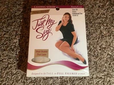 Pantimedias transparentes duraderas Just My Size by Leggs, color marfil, talla: 2X Foto 1 de 4