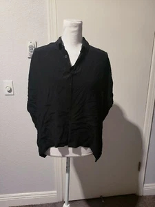 Olivaceous Black Silk Blouse Size M - Picture 1 of 5