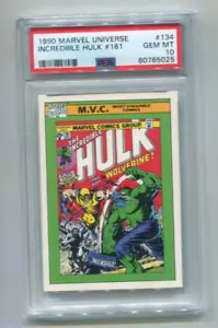 1990 Marvel Universe - Incredible Hulk #181 - MVC Card #134 - PSA 10 Wolverine - Picture 1 of 1