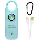 Police Magnum Personal Safety Alarm Keychain-135dB Rechargeable LED- Turquoise