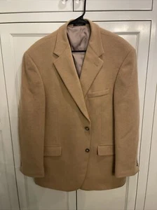 Andrew Fezza Men’s 100% Camel Hair Suit Coat Sports Jacket Blazer Sz 42 Short - Picture 1 of 4