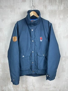 Vintage 80's Fjallraven Puffer Down Jacket Men's Size 52-54 / L-XL Navy Blue - Picture 1 of 21