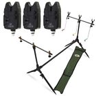 Carp Fishing Pod & Alarms With Swingers 3 Bite Alarms, 3 Rod Rests & Bag NGT