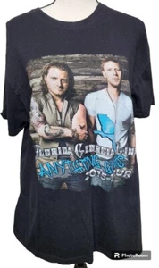 Florida Georgia Line ANYTHING GOES 2015 Tour T-Shirt Band Black L 2 Sides - Picture 1 of 7