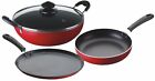 Bajaj Majesty Duo 3 Pcs Red Non-Stick Cookware Set With Dual Compatibility 