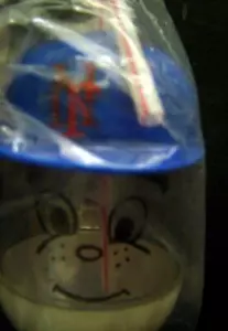 NY METS Plastic Cup with Flexible Straw Blue Helmet Smiley Face Shoes 5" Tall - Picture 1 of 1