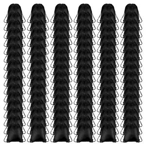 100Pcs Drawstring Backpack Bulk Draw String Bags Gym Cinch Sack Black - Picture 1 of 7