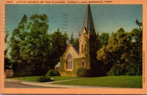 Little Church Flowers Forest Lawn Memorial Park Glendale California CA Postcard - Picture 1 of 2