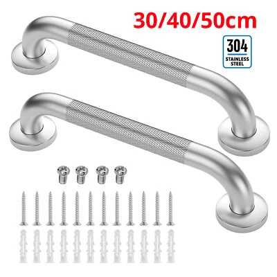 2x 30/40/50cm Safety Rail Wall Grab Bar SUS304 Shower Pull Handle Non-Slip Knurl - image 1 of 4