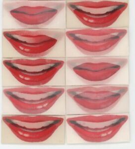 10 Haute Qualité 1960's Vari-Vue Mouvement Souriant / Embrassant Lèvres 1 1/4 CM