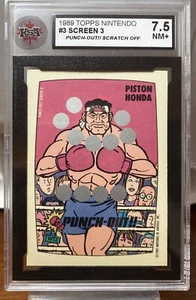 1989 Topps Nintendo Punch Out Screen 3 Piston Honda Scratch Off - Graded KSA 7.5 - Picture 1 of 2