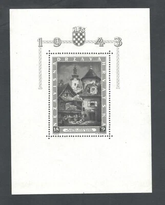 Mini hoja de exposición filatélica Croacia 1943. MNH. Sg MS89a Foto 1 de 2