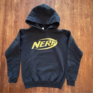 Nerf Graphic Hoodie Pockets Black Yellow Kids Medium 8 - Picture 1 of 8
