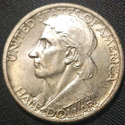 1935 Daniel Boone Bicentennial Silver Half Dollar – 90% Silver Commemorative – 3 - Image 1 of 2