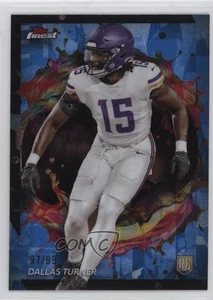 Topps Finest Rare Blue Refractor 2024/99 Dallas Turner #286 Rookie RC - Imagen 1 de 3