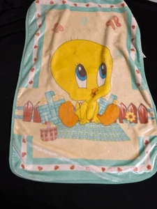 Vintage Baby Looney Tunes Plüsch Krippe Kleinkind Decke Tweety Vogel - Bild 1 von 7