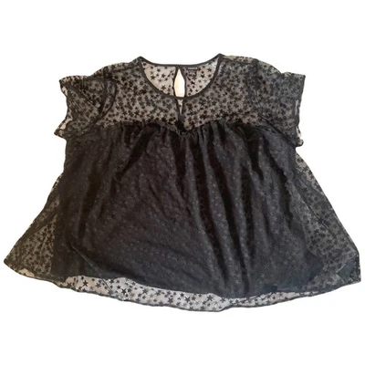 Blusa Torrid Para Mujer Talla 3 Negra Estrella Transparente Novia Capricho Bruja Lindo Foto 1 de 4