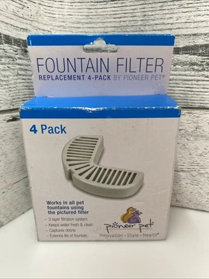 NUEVO PAQUETE DE 4 filtros de fuente de agua para mascotas Pioneer repuesto #3014 perro/gato Foto 1 de 4
