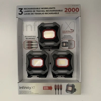 Infinity X1 3 Rechargeable Work Lights 2000 Lumens Chargers Included - Image 1 of 4