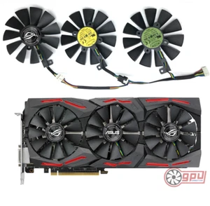 ASUS FAN STRIX GTX 10 series R9 390/X RX 480 GPU Replacement Cooler Fan Set - Picture 1 of 7