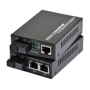 1 Pair 1SC 2RJ45 Fiber Optic Media Converter 1SC 1RJ45 Fiber Optic Transceiver - Picture 1 of 6