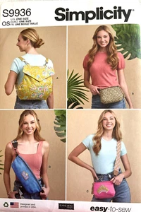 Simplicity Pattern S9936 Backpack, Bags and Purse Assorted Sizes - Picture 1 of 4