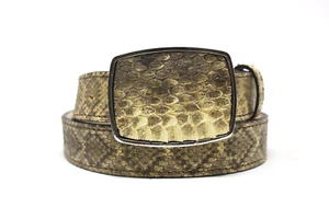 Diamondback Rattlesnake Leather Belt with Removable Buckle - Picture 1 of 4