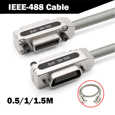 IEEE-488 GPIB Cable Cable Data Line Data Wire Cord Lead Metal Adapter 0.5/1/1.5M • 34.31£