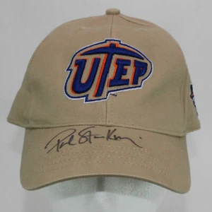 Gorra de béisbol ajustable UTEP Paul Stankowski autografiada bronceada VP deportes - Imagen 1 de 12