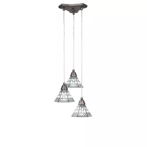 Toltec Europa 3 Light Mini Pendant, Nickel, 7" Pewter Tiffany - 28-BN-9105 - Picture 1 of 1