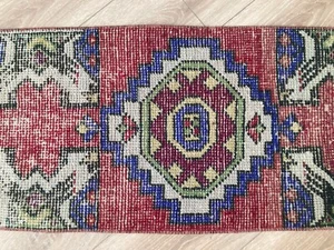 Turkish Rug, Vintage Rug,Doormat Rug, Boho Deco,Handmade Rug,Carpet 1,4 x 2,9 ft - Picture 1 of 9