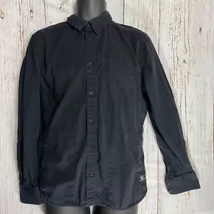 DC Button Up Shirt Men Size M Gray 100% Cotton Long Sleeves Minimalist Skater - Picture 1 of 7