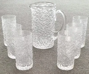 🔶️VINTAGE WHITEFRIARS GEOFFREY BAXTER GLASS RETRO DECANTER WATER SET MCM MOD - Bild 1 von 9