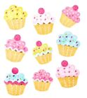 Glittered Birthday Cupcake or Ice Cream Popsicle Glitter Scrapbook Stickers 
