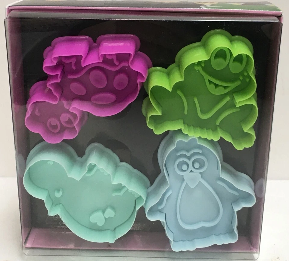 Silikomart Silicone Wonder Cakes Funny Animals 4 PCS NIP multi colors /  ITALY - Image 1 of 2