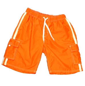 Repaired Okanu Surf Swim Board Shorts Trunks Mesh-Lined Racing Stripes Orange XL - Picture 1 of 18
