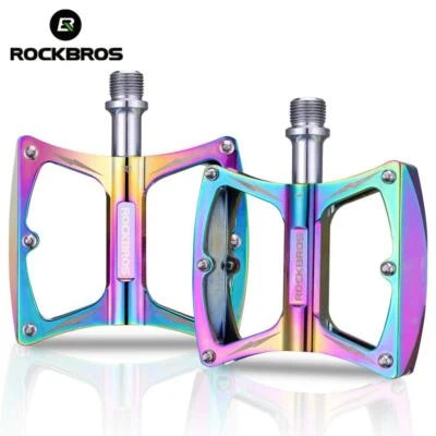 ROCKBROS Bike Pedals 9/16" Colorful Aluminum Alloy Sealed Bearing Lightweight - Image 1 of 4