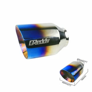 2pcs Universal 2.5'' ID 4'' outlet Exhaust End Tip Muffler Burnt Blue Pipe Tip - Picture 1 of 7