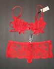  NWT $286 Victoria Secret Designer Collection Red Bra Set 34C M