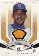 2004 SP Legendary Cuts divisional title1/1 Billy Williams Chicago cubs baseball