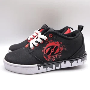 Heelys Youth Size 3 Black Red Pro 20 Melt Paint Drip Skate Shoes Canvas Lace Up - Picture 1 of 8